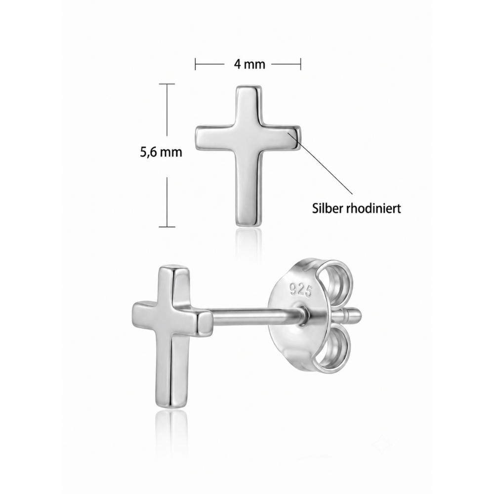Gloria – Kreuz Ohrringe aus 925 Sterling Silber