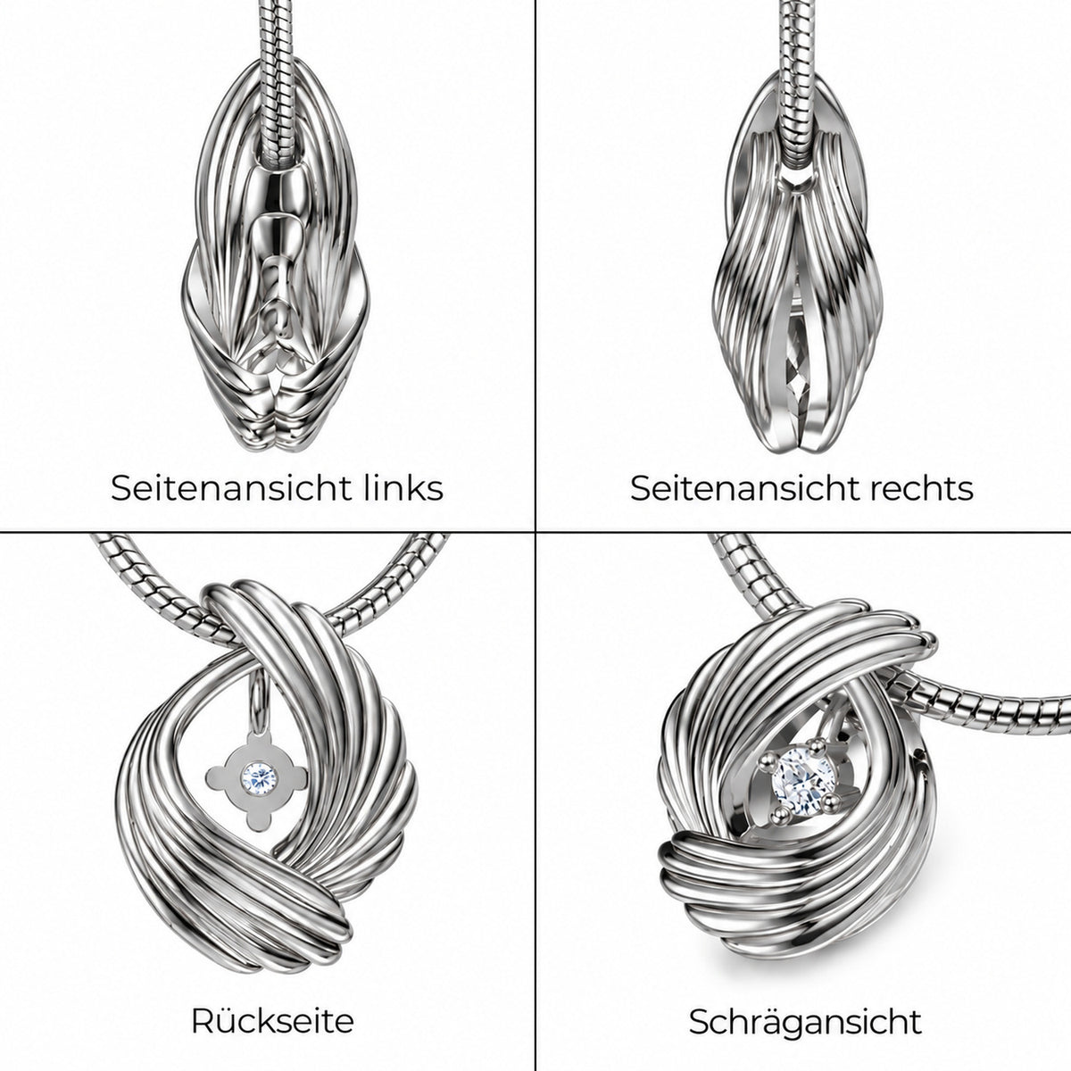 Evrah "Behütet" Flügelanhänger Silber mit Zirkonia inkl. Kette