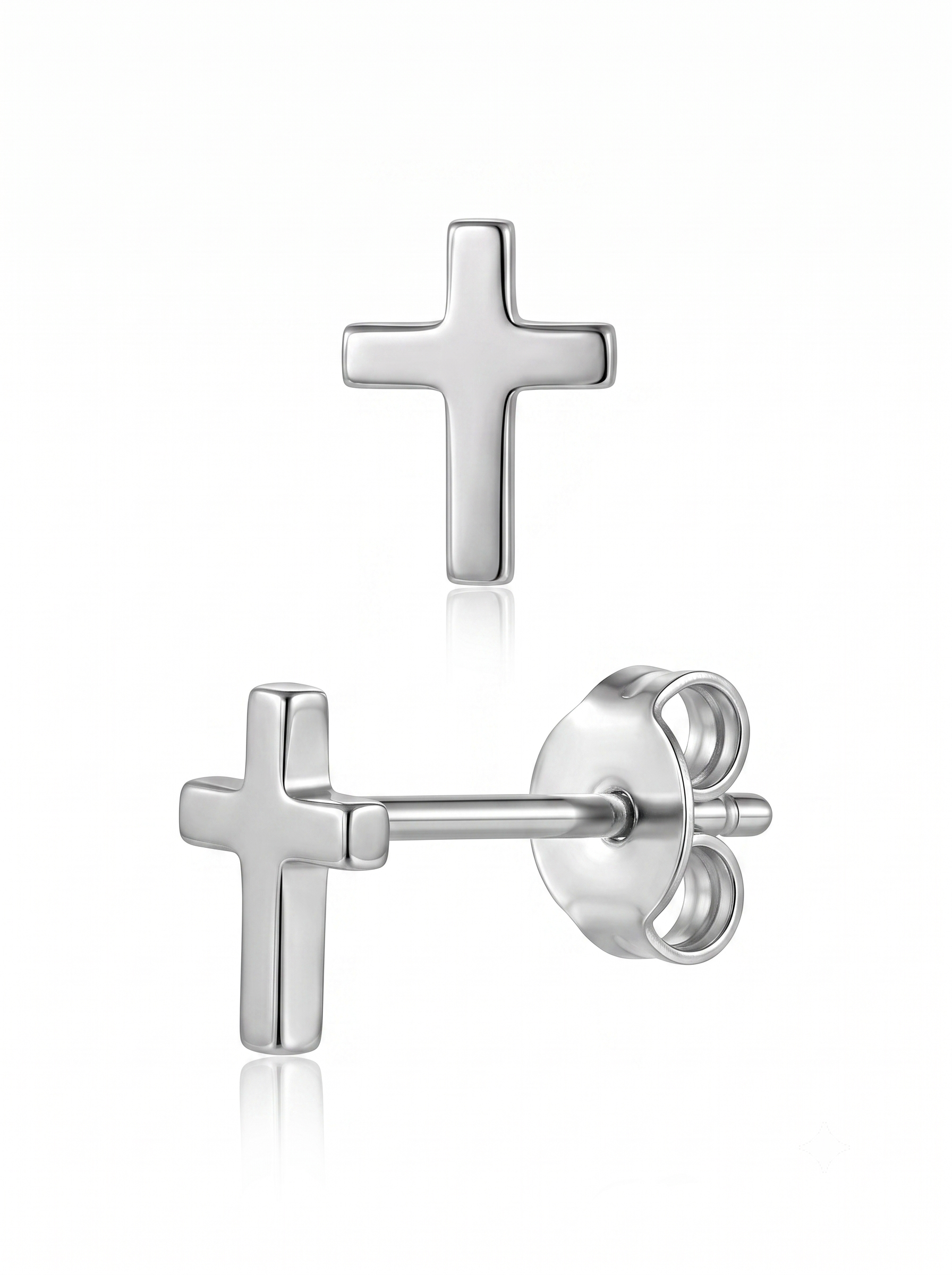 Kreuzohrringe 925 Silber Stecker 4 x 6 mm