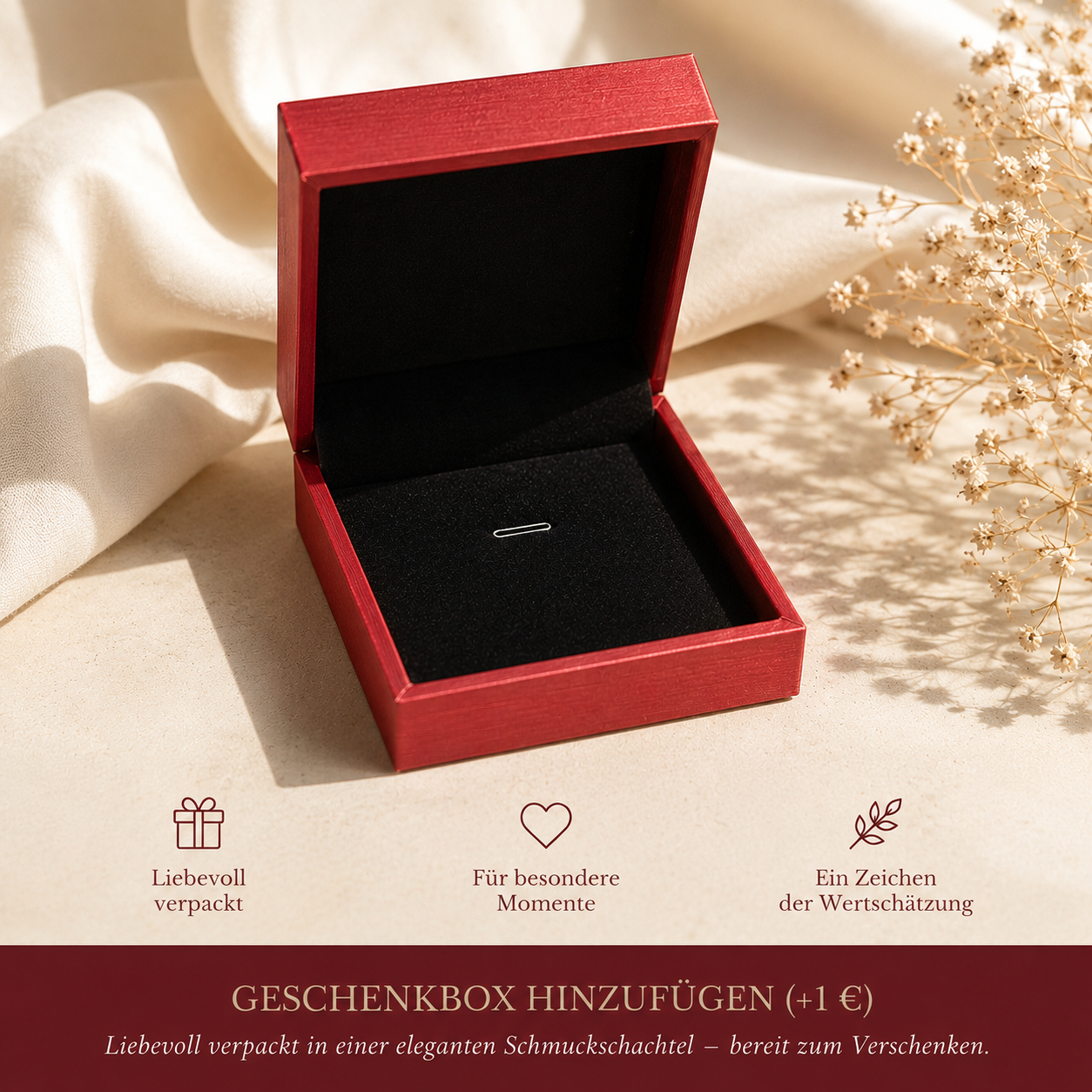 Geschenkbox 3,5 x 7 x 8 cm mit Samtkissen